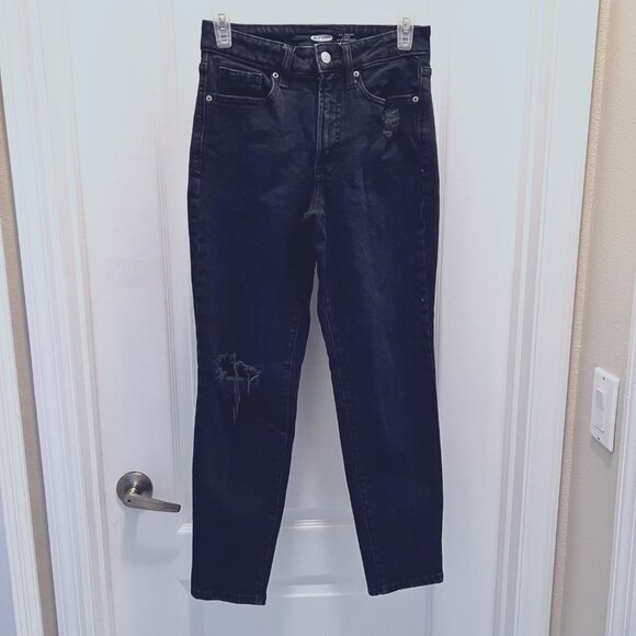 Old Navy-4 Pairs-Black, Gray, Blue-Size 0-Distressed-High Rise-OG Straight-Droit - Picture 2 of 15